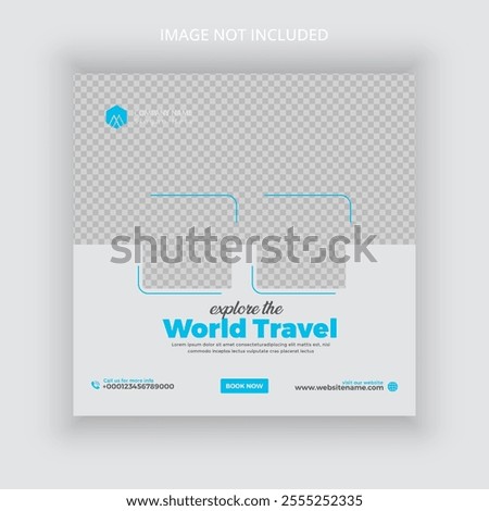 Horizontal Explore the world travel vacation business flat social media instagram