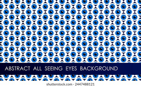 Horizontal eyeball tile abstract background with eye, cover, site presentation in HD format. UI template layout for web design of internet products. Vector banner