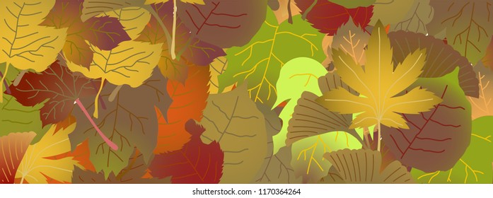 Horizontal fall leaves background 