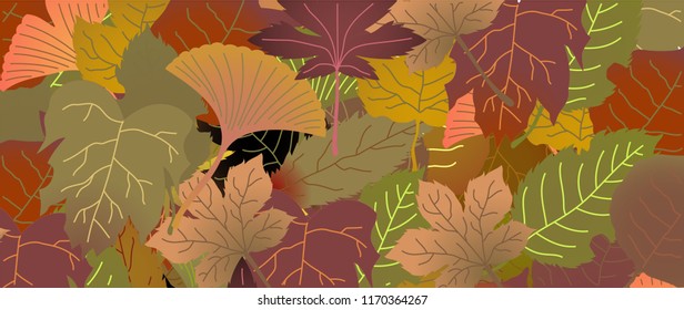 Horizontal fall leaves background 