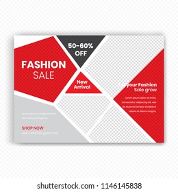 Horizontal Fashion Sale brochure flyer design layout template in A4 size, with nice background, Sale off Concept.  vector Illustration. Eps10
