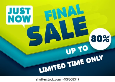 Horizontal Final Sale Banner. Sale and discounts. Final Sale Banner Template. Abstract Banner Template.