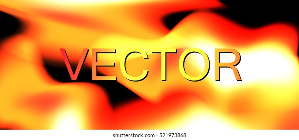 Horizontal fire Banner. Bright, hot abstract devouring element. Vector Abstract background with bonfire. Burning light campfire, hot blaze. It can be used as backdrop for flyers