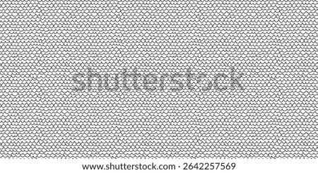 Horizontal fish scale seamless pattern in black and white. Vector seamless abstract background with Irregular hand drawn zig zag lines. Perfect for wallpaper, packaging, textile, or other projects