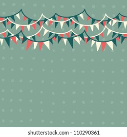 horizontal flags in retro blue, white and red seamless pattern
