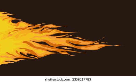 Horizontal flames, fire blazes, element icon symbol vector illustration