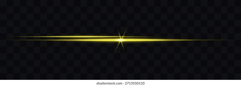 Llamarada Horizontal, línea brillante, brillo radiante, abstracto, luminoso, brillo futurista, energía, racha dinámica, resaltado óptico, efecto de neón. Líneas de velocidad dinámicas, luz amarilla. Rayo de luz brillante amarillo.