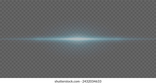Destello horizontal de lente y luz. Rayo de luz y flash.