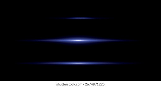 Horizontal luz. Rayos láser, líneas de luz. 
