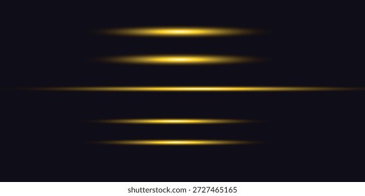 Horizontal luz. Rayos láser, líneas de luz.