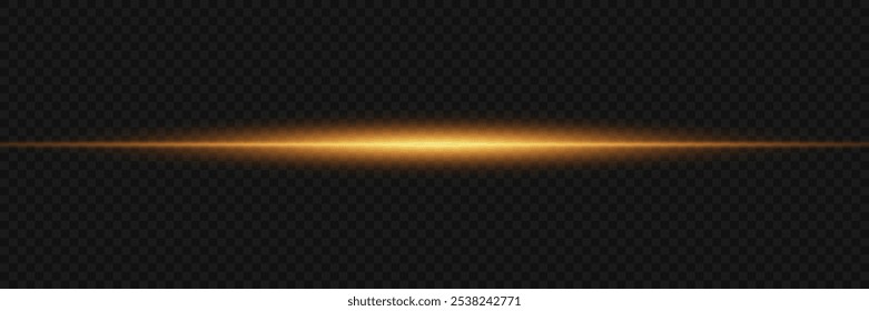 Horizontal flashes of light and lines. On a transparent background.