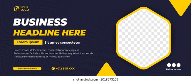 Horizontal flat business banner template
