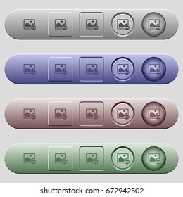 Horizontal flip image icons on rounded horizontal menu bars in different colors and button styles