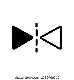 Horizontal flip line icon for web and mobile design. Vector illustration.