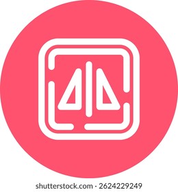 Horizontal flip Line vector Icon Design