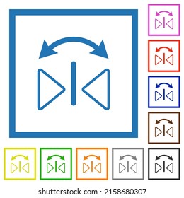 Iconos de color plano de contorno horizontal en marcos cuadrados en fondo blanco