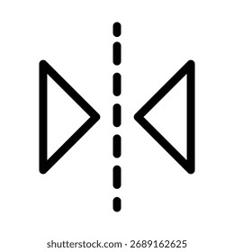 Horizontal Flip outline icon vector design good for web or mobile app