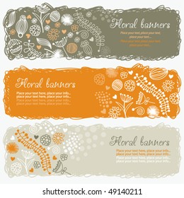 horizontal floral banners