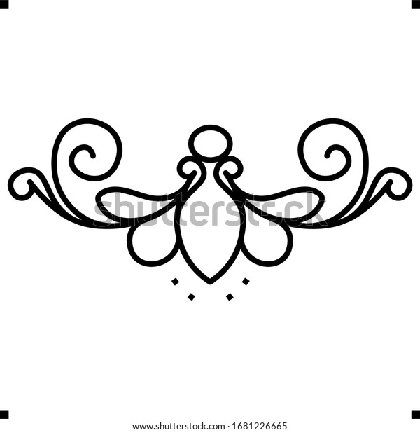 Horizontal floral logo\
design in outlines 