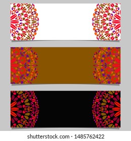 Horizontal flower mandala banner background set - abstract vector graphic designs