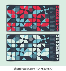 Horizontal Flyer template with Abstract Geometric Shape Compositions. Vector illustration.