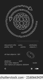 Horizontal flyer template graphic design in Brutalism style. Vector cover layout with abstract elements and geometric shapes, useful for poster art, website headers, front page design