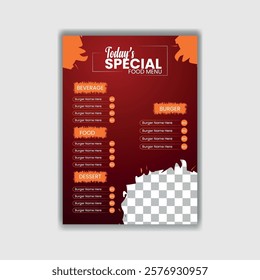 Horizontal format for a digital restaurant menu

