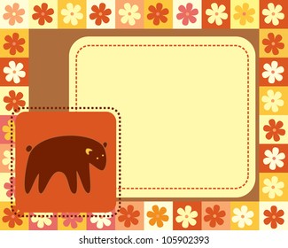 horizontal frame  with bear