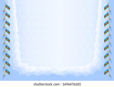 Horizontal  frame and border with Azerbaijan flag, template elements for your certificate and diploma. Vector.