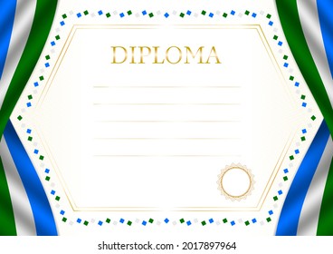 Horizontal  frame and border with Bashkortostan flag, template elements for your certificate and diploma. Vector.