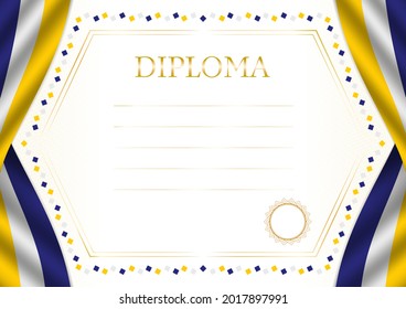 Marco horizontal y borde con la bandera birmana, elementos de plantilla para su certificado y diploma. Vector.