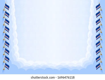 Horizontaler Rahmen und Rahmen mit kap-verdischer Flagge, Vorlagenelemente für Ihr Zertifikat und Diplom. Vektorillustration.