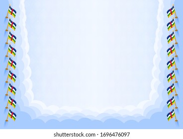Horizontal  frame and border with Central African Republic flag, template elements for your certificate and diploma. Vector.