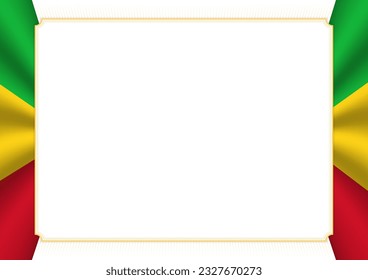 Horizontal  frame and border with colors of Mali flag, template elements for your certificate and diploma. Vector.