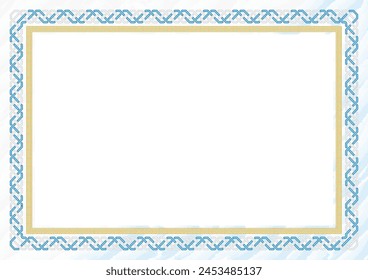 Horizontal  frame and border with colors of San Marino flag, template elements for your certificate and diploma. Vector.