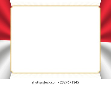 Horizontal  frame and border with colors of Singapore flag, template elements for your certificate and diploma. Vector.