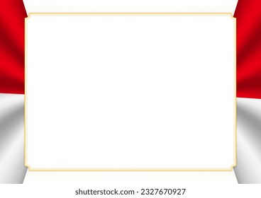 Horizontal  frame and border with colors of Tunisia flag, template elements for your certificate and diploma. Vector.