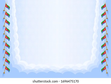 Horizontal  frame and border with Eritrea flag, template elements for your certificate and diploma. Vector.