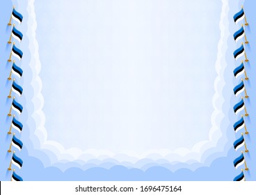 Marco horizontal y frontera con la bandera de Estonia, elementos de plantilla para su certificado y diploma. Vector.