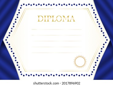 Horizontal  frame and border with European Union flag, template elements for your certificate and diploma. Vector.