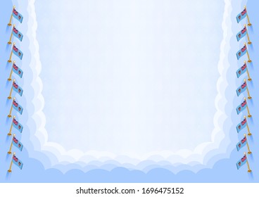 Horizontaler Rahmen und Grenze mit Fidschi-Flagge, Vorlagenelemente für Ihr Zertifikat und Diplom. Vektorillustration.