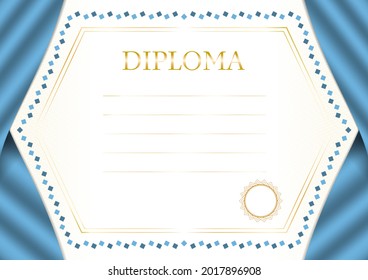 Horizontal  frame and border with Fiji flag, template elements for your certificate and diploma. Vector.