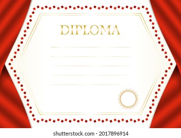 Marco horizontal y borde con la bandera de Hong Kong, elementos de plantilla para su certificado y diploma. Vector.