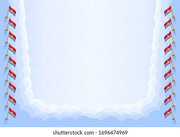 Horizontal  frame and border with Kiribati flag, template elements for your certificate and diploma. Vector.