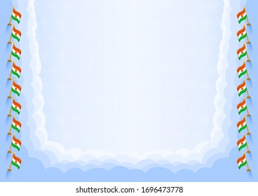 Horizontal  frame and border with Niger flag, template elements for your certificate and diploma. Vector.