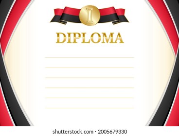 Horizontal  frame and border with Papua New Guinea flag, template elements for your certificate and diploma. Vector.