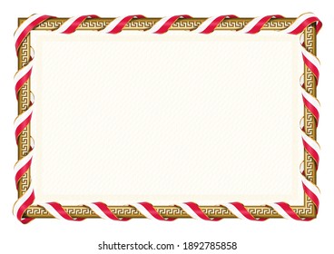 Horizontaler Rahmen und Grenze zu Polen Flagge, Vorlagenelemente für Ihr Zertifikat und Diplom. Vektorgrafik.