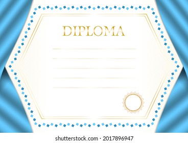 Marco horizontal y borde con la bandera de Santa Lucía, elementos de plantilla para su certificado y diploma. Vector.