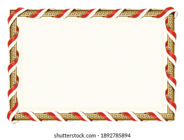 Horizontaler Rahmen und Grenze zur Schweiz Flagge, Vorlagenelemente für Ihr Zertifikat und Diplom. Vektorgrafik.