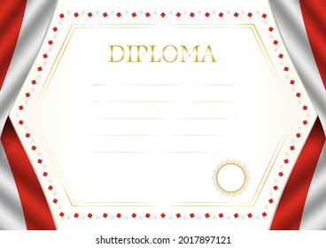 Marco horizontal y borde con la bandera de Suiza, elementos de plantilla para su certificado y diploma. Vector.